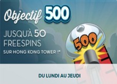 Objectif 500 de Monsieur Vegas - Gagnez des free spins en misant sur les bonnes machines à sous