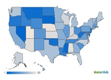 Classement des Etats américains selon le niveau d'addiction aux jeux d'argent de leurs habitants