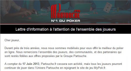 Fin de Partouche pour le poker en ligne en France et en Belgique